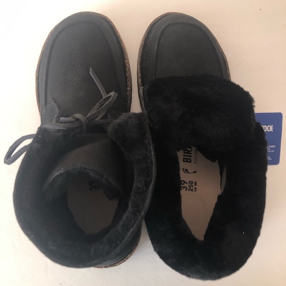 Birkenstock Bakki black leather shearling boot. Hydrophobic. Size: 8 - Picture 4 of 9